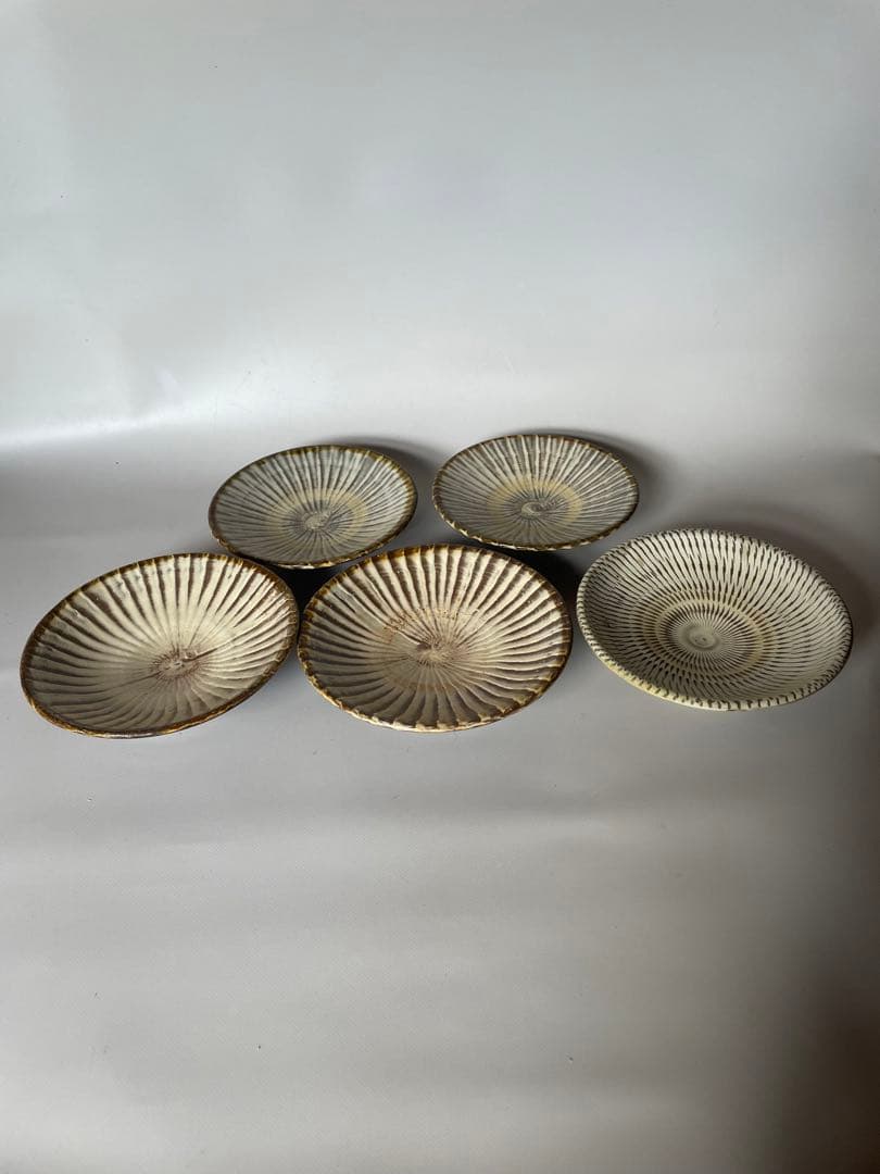 小鹿田焼 小皿 5枚組 小鹿田焼 大皿 小鹿田焼 陶器皿