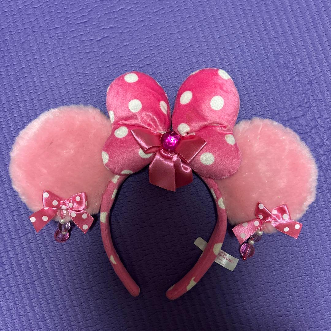 ディズニー ミニー カチューシャ イヤリング ピンク 水玉 ミニー
