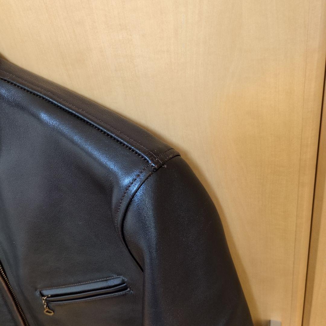 美品！】ワイツーレザー 茶芯36 シングルライダース