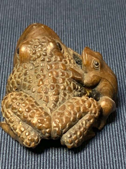 蛙 カエル 蛙根付 アンティーク根付