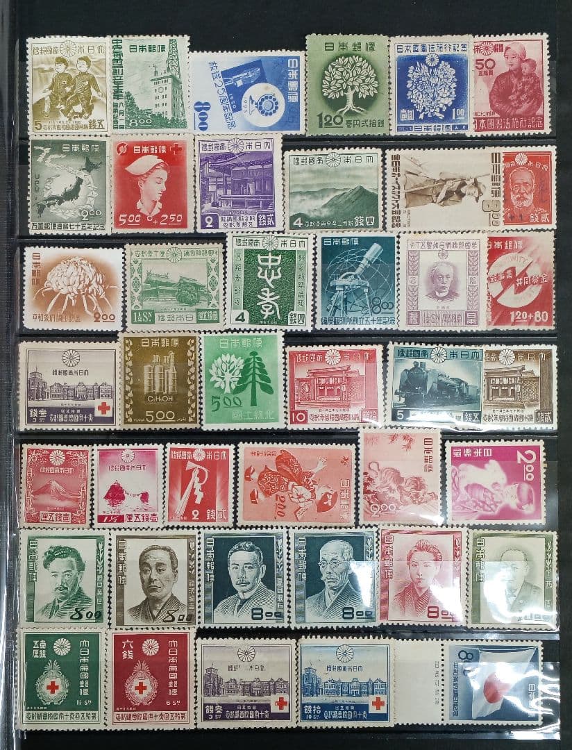 ○ 銭単位切手 未使用 大正大礼・見返り・月雁・航空・文化人 その他古い