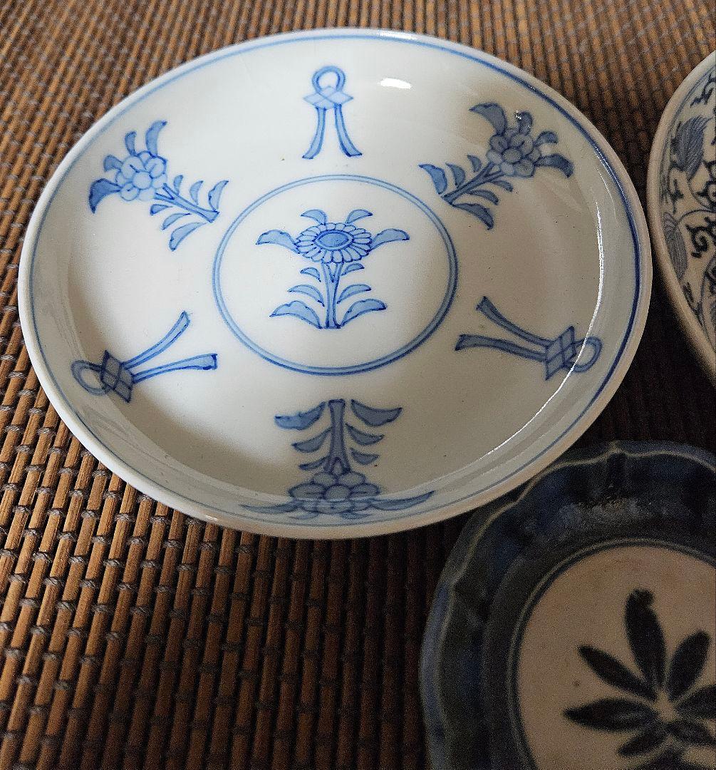 江戸時代後期 古伊万里 染付 花文様 豆皿 小皿 中皿 3点揃い - メルカリ