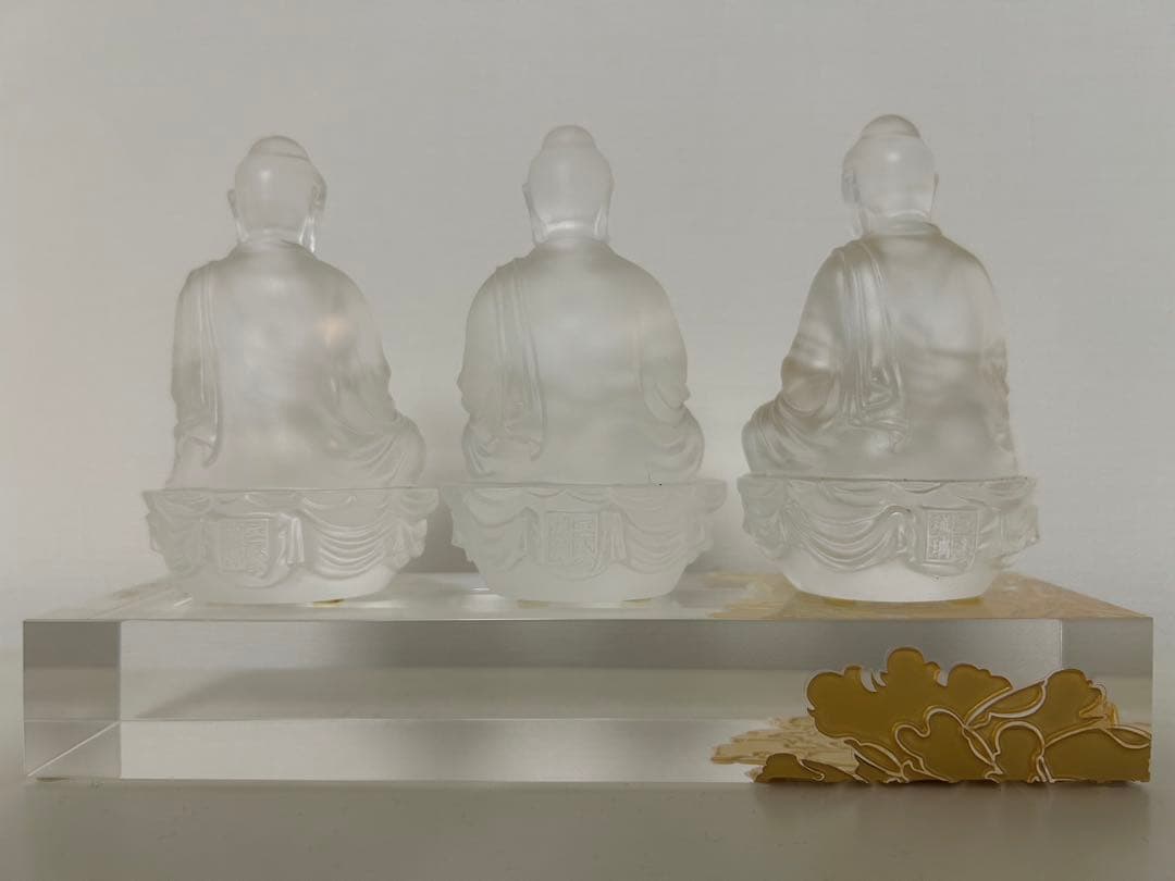 琉璃工房 三宝仏(阿弥陀/釈迦/薬師如来) 琉璃佛像観音菩薩 24K金箔