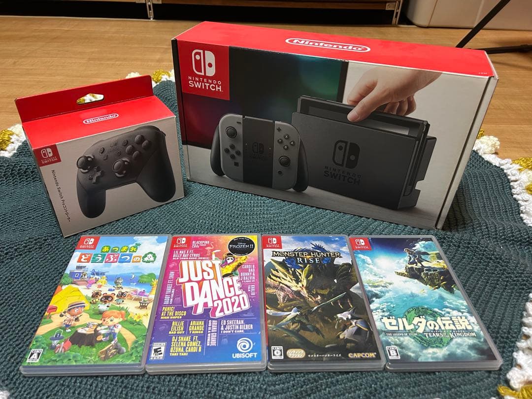Switch1 本体 + Proコントローラー + ゲーム4本セット