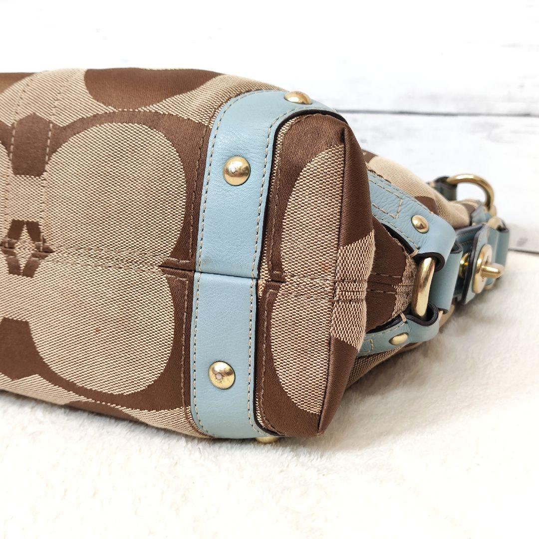 COACH シグネチャー ワンショルダーバッグ 水色 ターンロック y2k