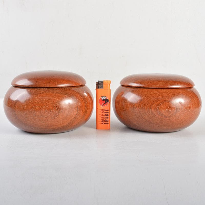 囲碁　鱗屋精製　本蛤碁石　那智黒碁石　本花梨碁笥　一套　共箱　M　R7800B