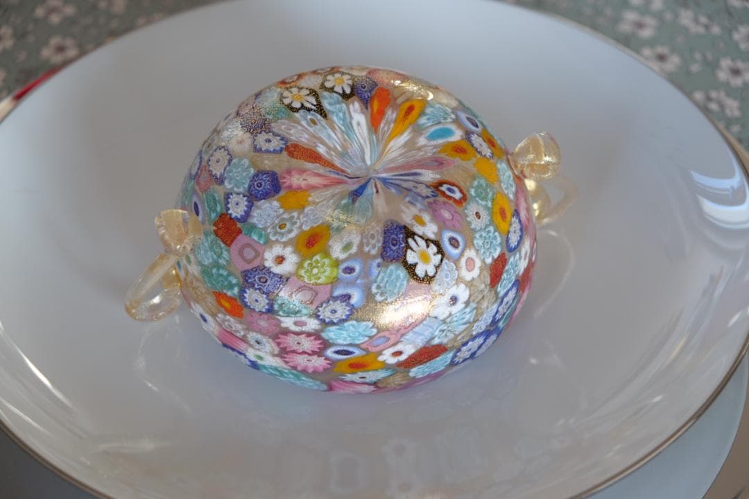 吹きガラス ミルフィオリ 検/プレート/民藝/ワイングラス/舩木倭帆