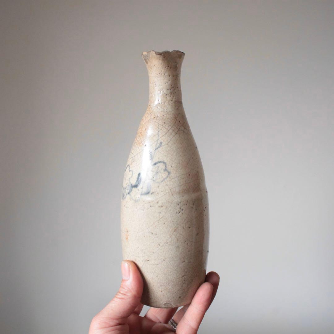 陶胎染付 太白手 徳利 酒器 古美術 古道具 アンティーク