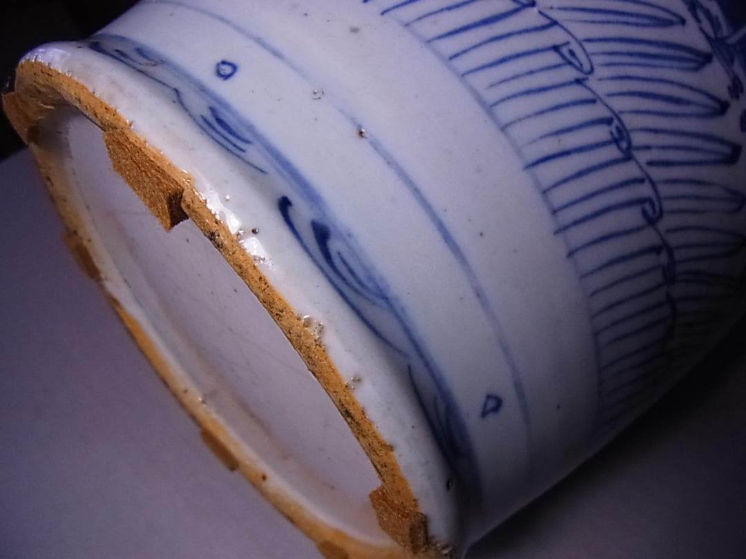 中国　古い染付花瓶(大)　 飾壷 　高約43.5cm