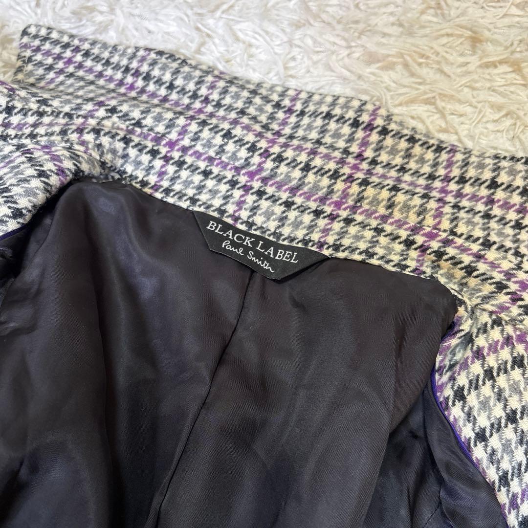 美品 ブラックレーベル ポールスミス ウール コート 千鳥格子 ベルト