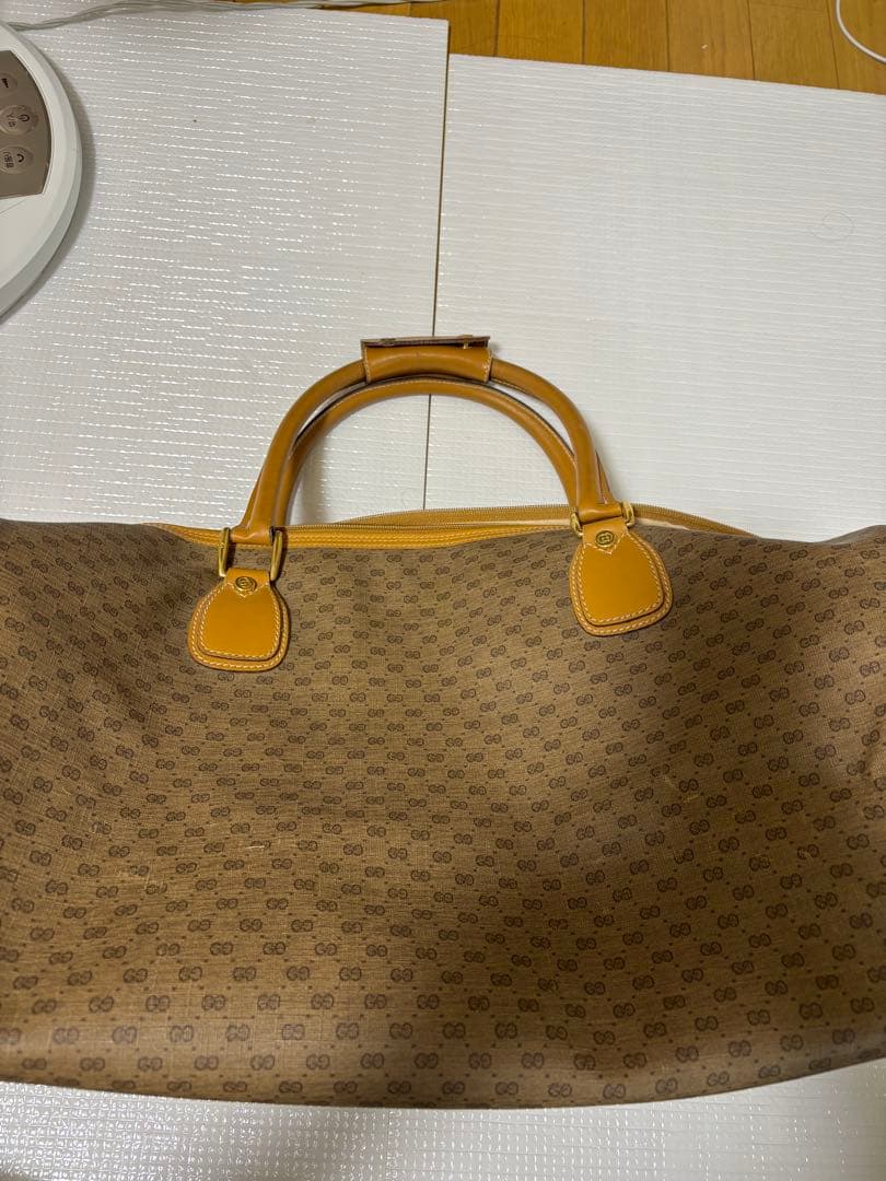 GUCCIブラウン ボストンバッグ 中型 キャンバス・レザー