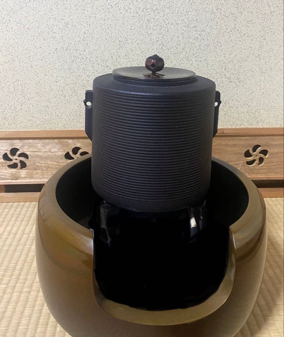 希少・早い者勝ち❗️糸目筒釜しきの釜錆びない茶道具