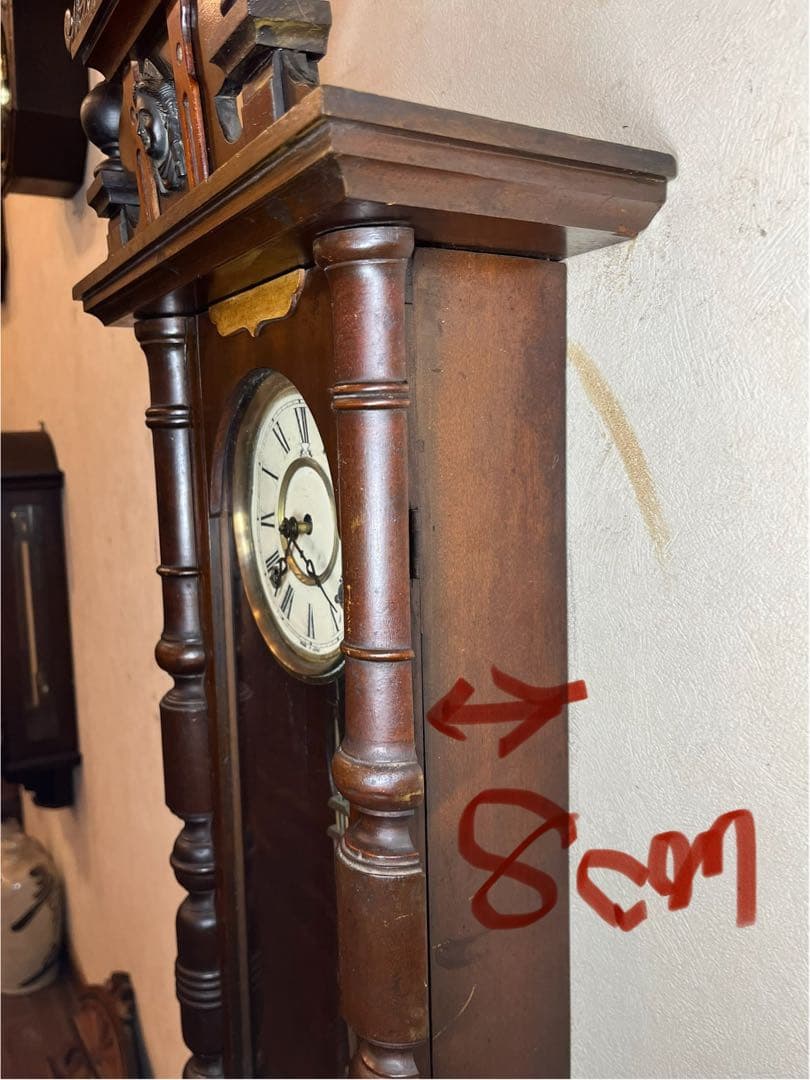 高野時計　装飾型　柱時計　古時計　振り子時計　レトロ　ゼンマイ　ボンボン　精工舎