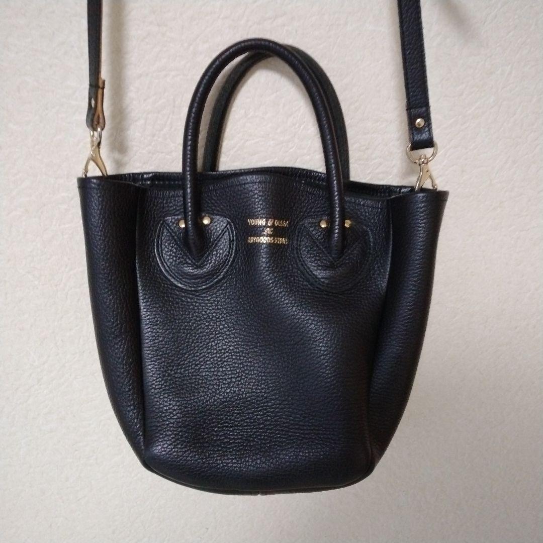 a*2様 ヤングアンドオルセン プチレザートートバッグ ブラック 2way