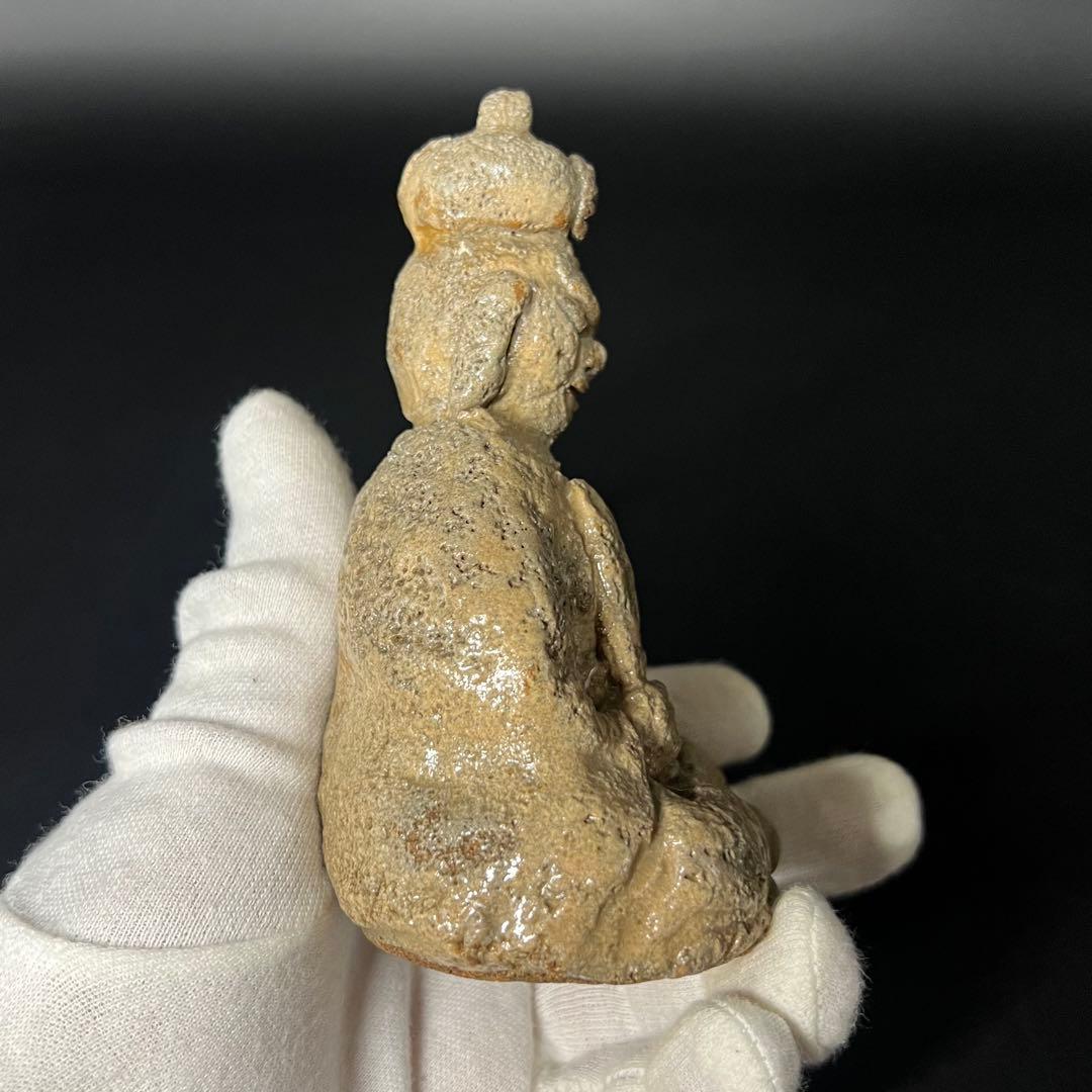 ◎古道具 庵々◎時代物 陶製 閻魔大王像 古陶 仏像 骨董品◎置物仏教美術古美術