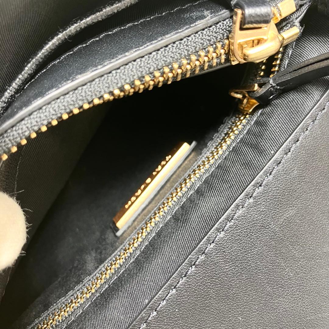 【良品】トリーバーチ＊キルティング ゴールドチェーン レザーブラック