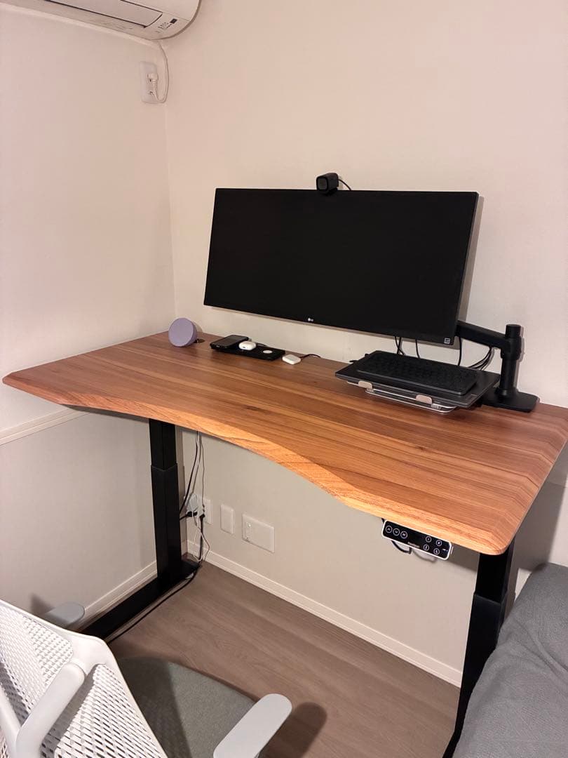 FlexiSpot 電動昇降式デスク E7 Pro ブラウン天板&ケーブルトレー