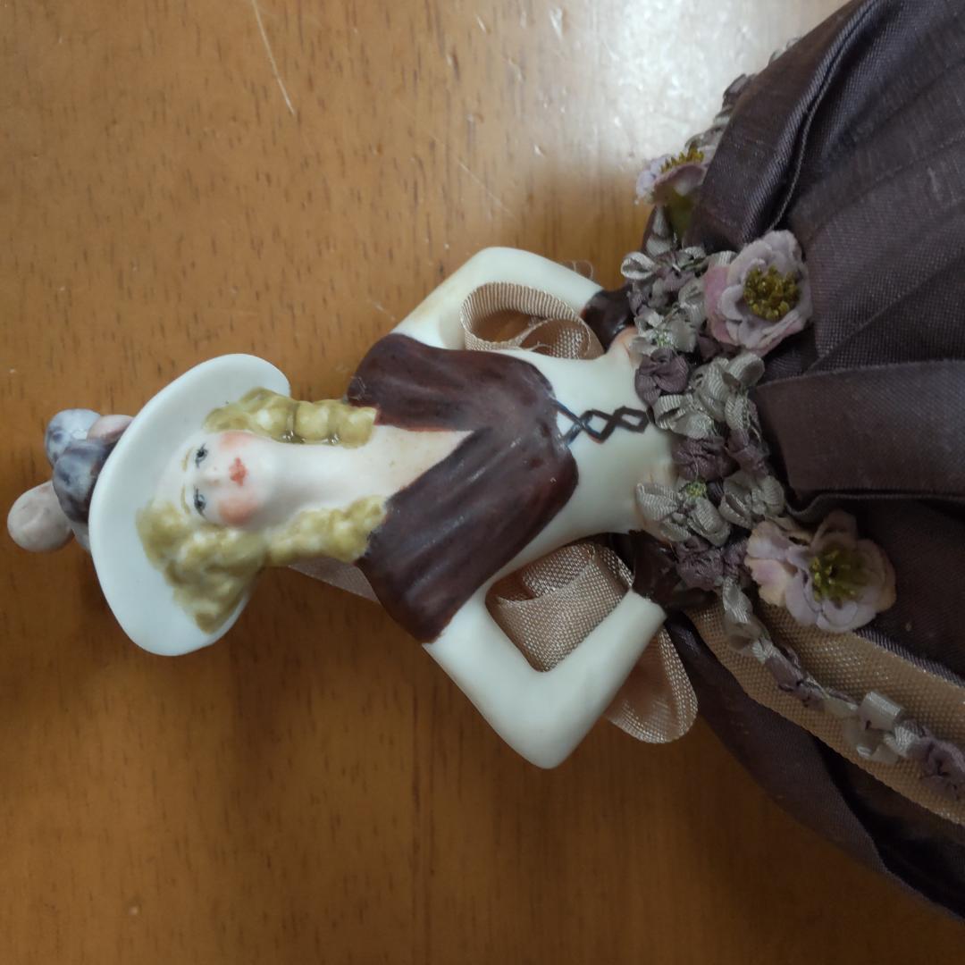 ハーフドール ピンクッション バイオレット アンティーク風