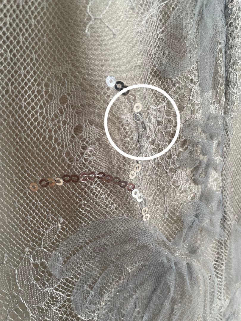 【1回着用】☆Leja レジャ スパンコールレーススリーブIラインロングドレス