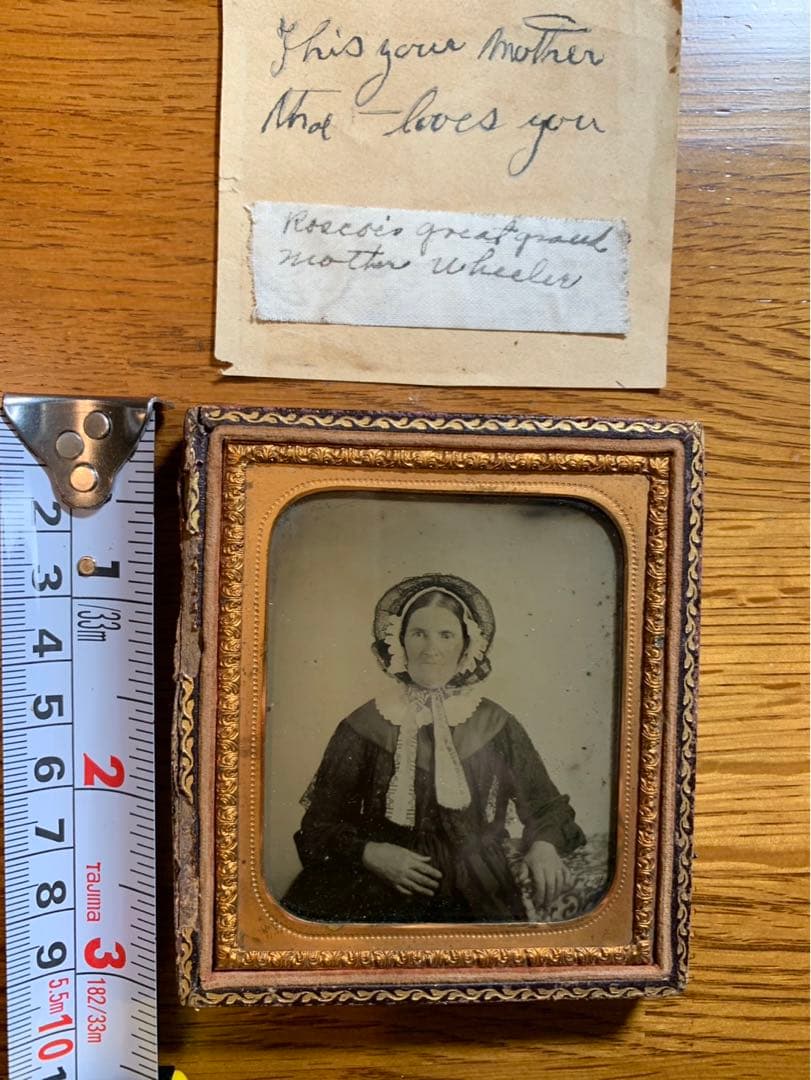 アンブロタイプ アンティークフォト ロット（2）夫と妻 面白い手書きの