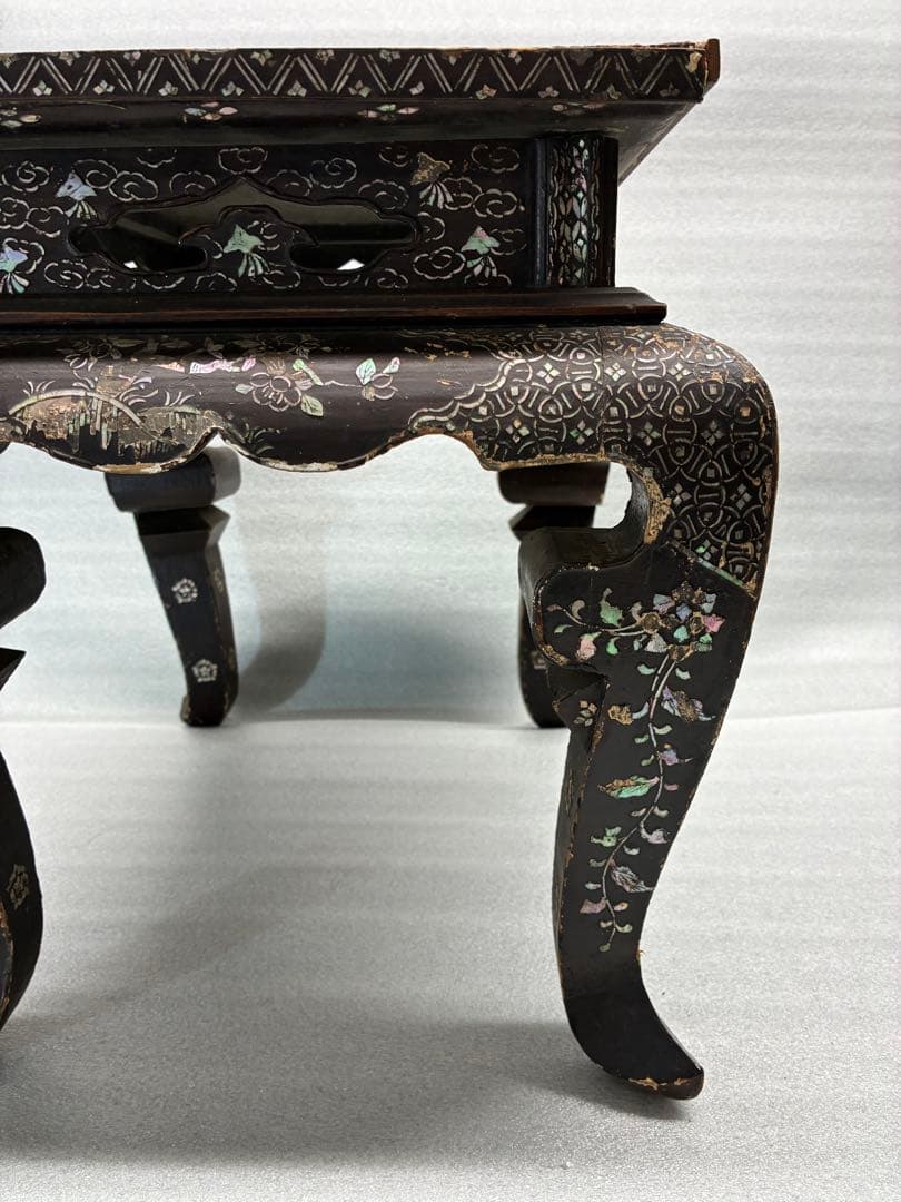 螺鈿細工　飾台　香炉台　花台　江戸時代　古美術