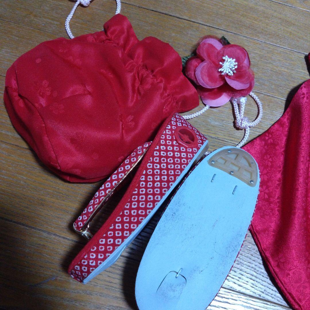 三歳★被布＆正絹花柄着物＆刺繍長襦袢＆小物