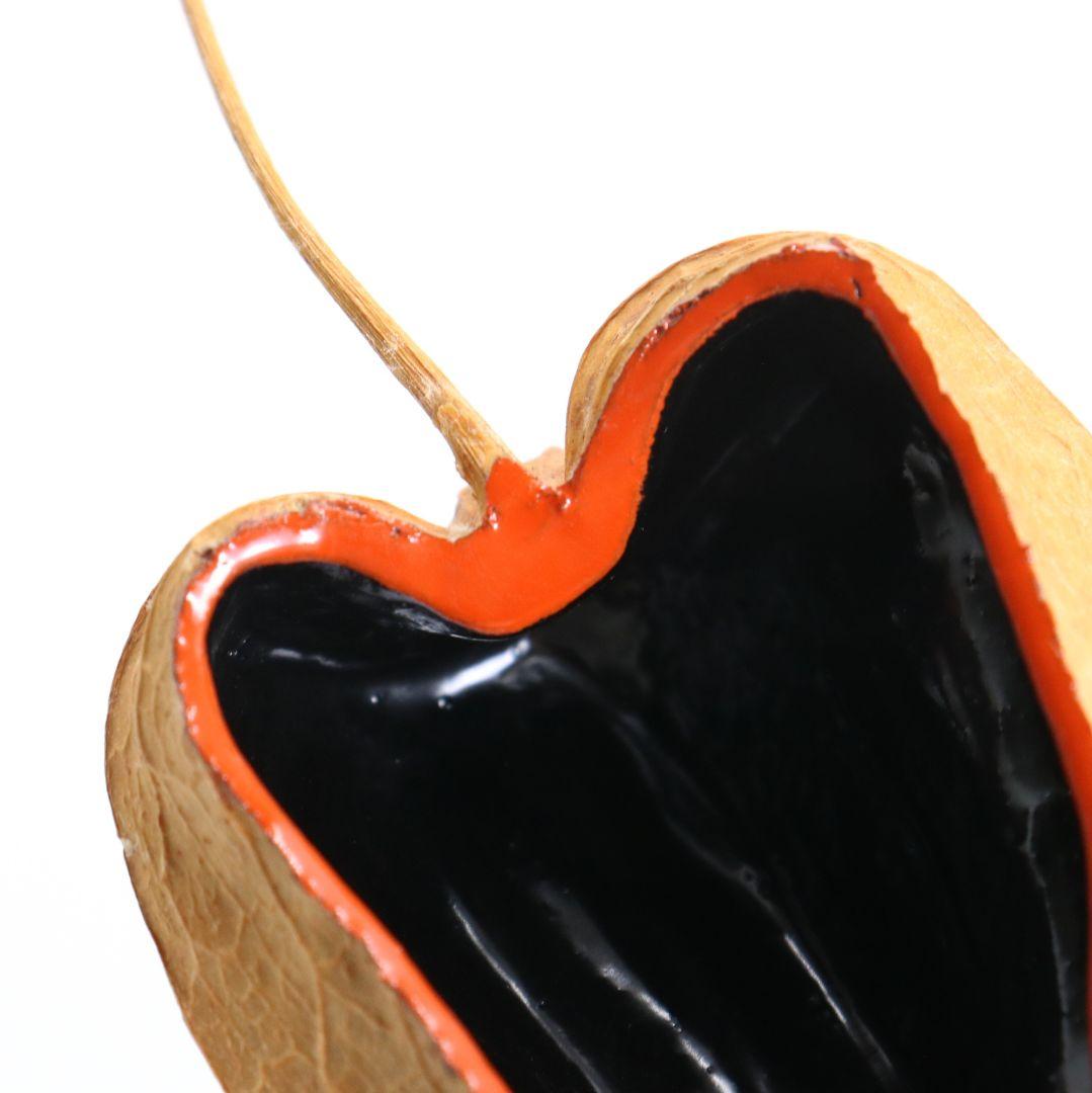 三代 中村尚濤済(喜太郎) 鬼灯 香合 乾漆 茶道具 共箱共布　rC799　N4