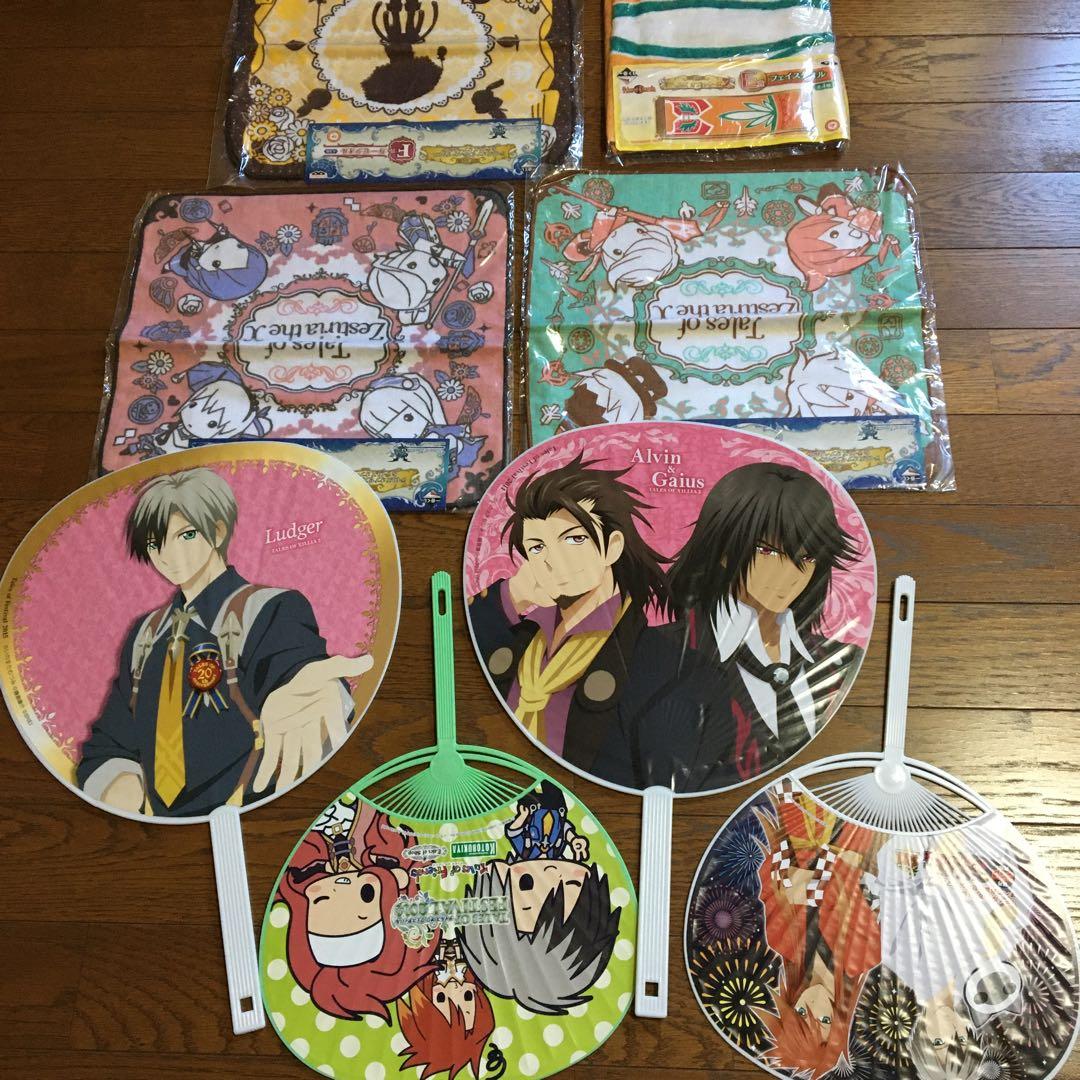 送料込み　テイルズ　うちわ　カード　缶バッジ　タオル　マスコット　グッズ　セット