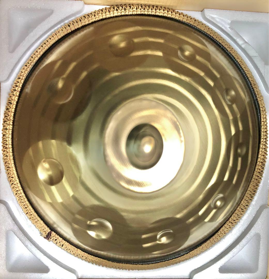 ハンドパン 56センチ10音A＝432Hz美しいゴールドの渦巻き模様 Dマイナー