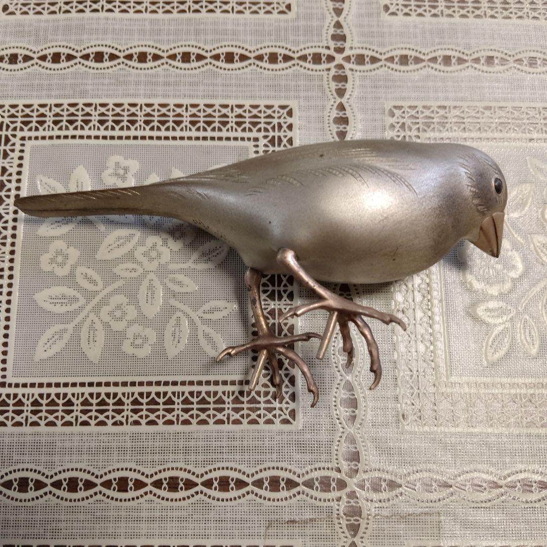 加納晴雲作彫金象嵌『鶯』