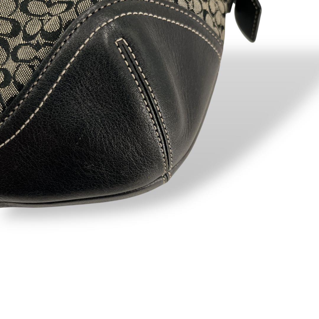 コーチ　ワンショルダーバッグ　ハーフムーン　ミニシグネチャー　キャンバス　y2k