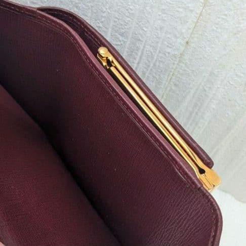 希少】美品 Cartier マストライン 三つ折り財布 がま口 ボルドー 付属品