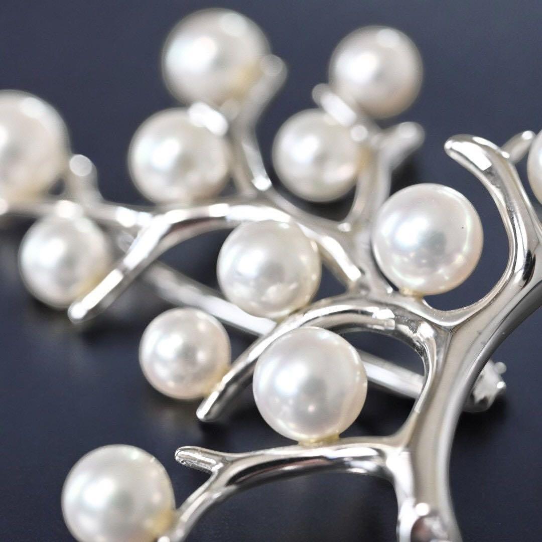新品同様】ミキモト アコヤ パール 本真珠 ブローチ コサージュ 幸せの木
