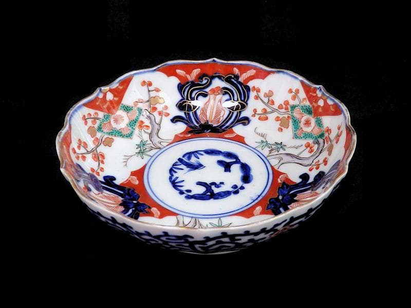 古伊万里　色絵　松竹梅の図　膾皿　５枚　3162AS-CGf