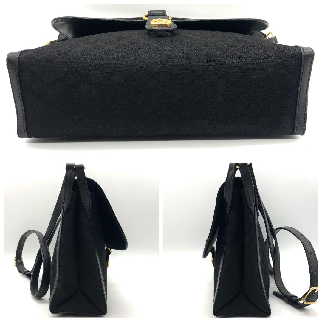 【希少/美品】CELINE ショルダーバッグ トリオンフ ジャガード ブラック