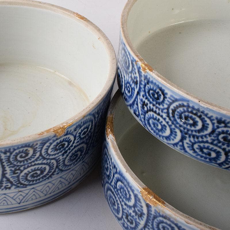 伊万里焼 古伊万里 染付 蛸唐草文 四段重箱 C R8464Hの通販はau PAY