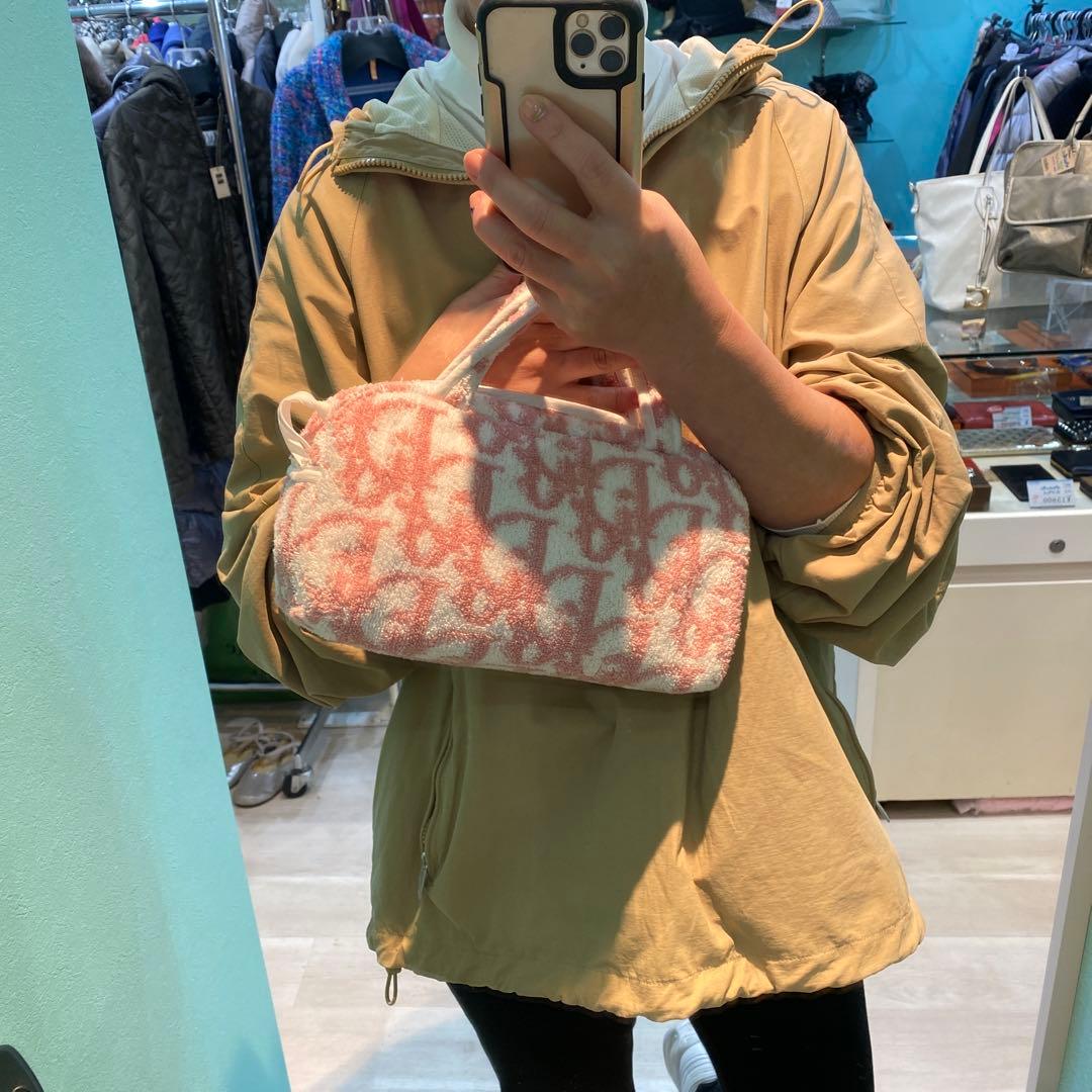 DIOR ピンク　パイル地　ミニボストンバッグ