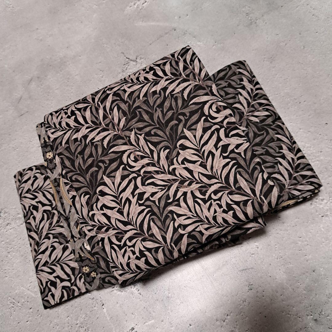 半幅帯 長尺ウィリアムモリス ピンパーネル×ウィローボゥ ブラック