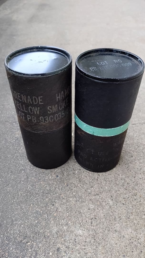 M18スモークグレネード 2本セット 使用済み イエロー レッド 米軍 ナム戦