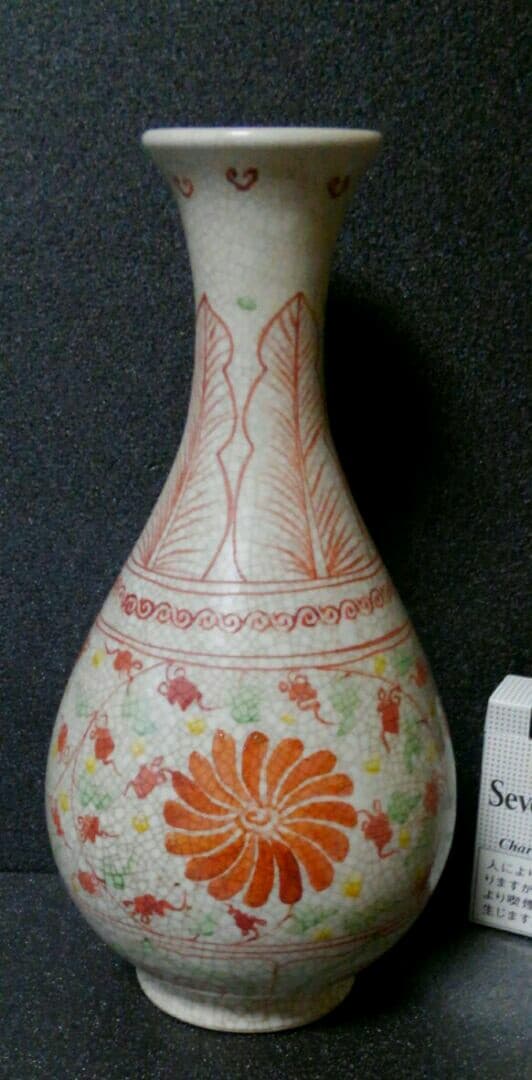 20世紀初頭 フランスアンティーク 金赤ガラス エナメル・金彩スミレ図