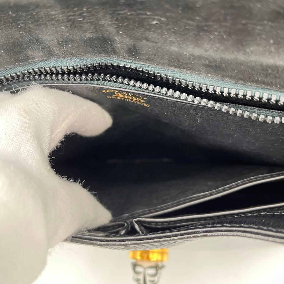 GUCCI ワンショルダーバッグ 肩掛け ゴールド金具 タイガー エナメル 黒