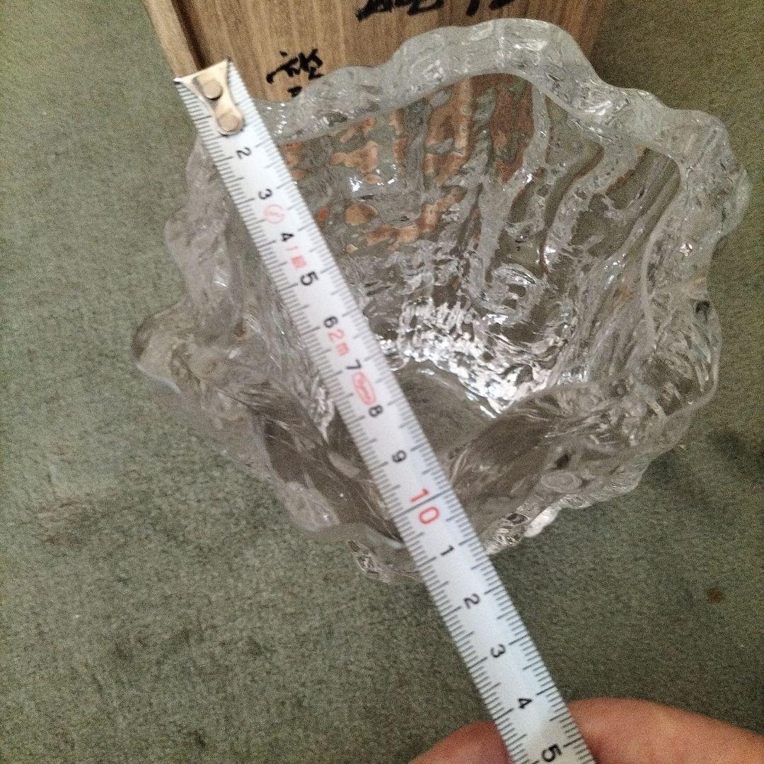 日本芸術院賞、各務鉱三作クリスタル花瓶 未使用