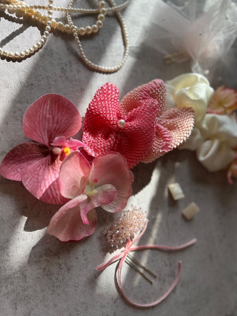 七五三　七五三髪飾り　ヘッドドレス　着物髪飾り　ピンク髪飾り　039