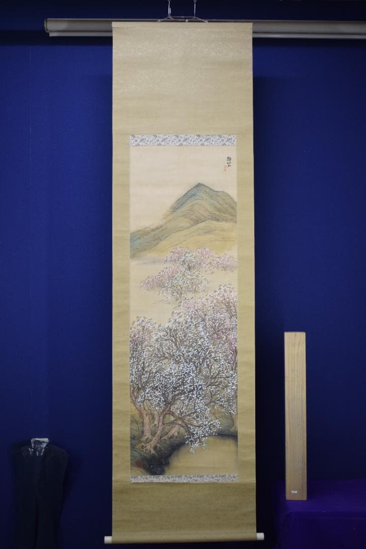 真作】藤島静邨/静村/山水図/桃の春図/掛軸☆宝船☆Z-561 - メルカリ
