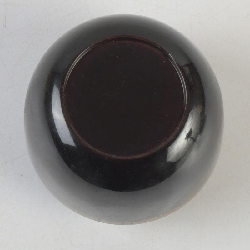 茶道具 黒漆 鶴蒔絵 中棗 共箱 V 9690