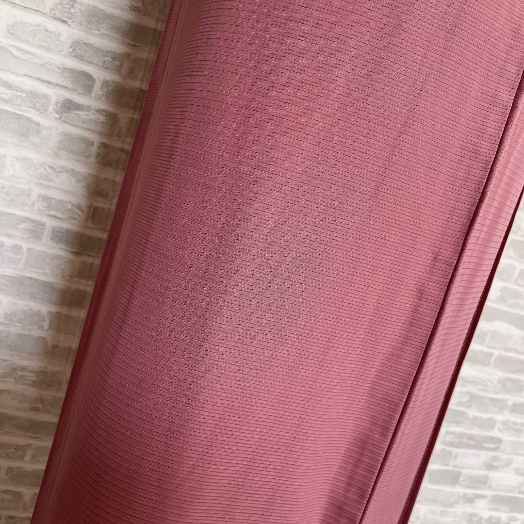 単衣絽紗色無地フルセット赤紫色しつけ糸付きシンプル着物H6