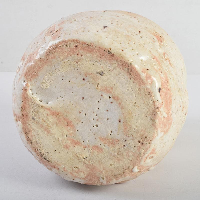 瀬戸焼 加藤重高作 志野花生 共箱 C R9115