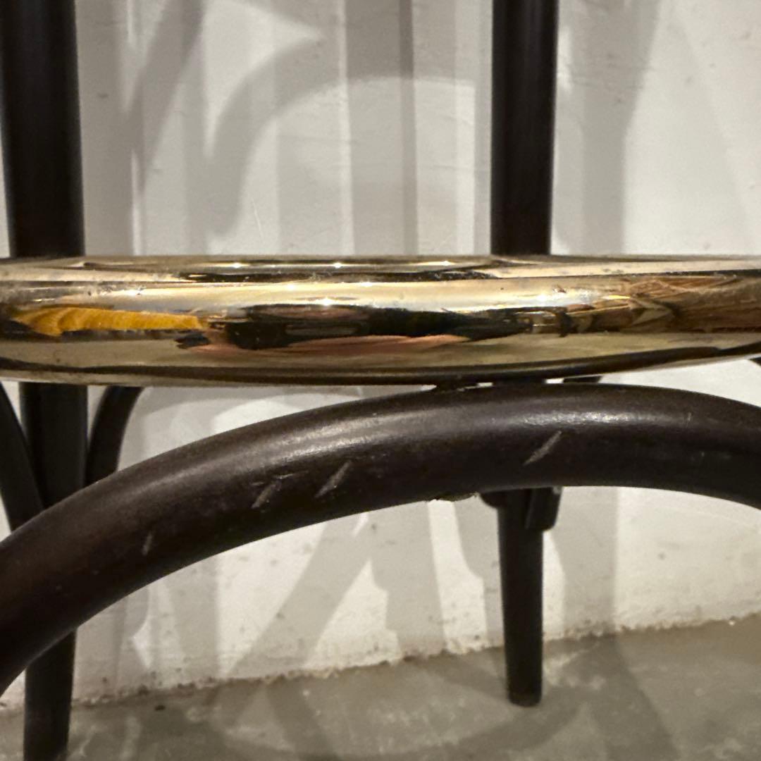 ヴィンテージ　ラウンド　スツール　ハイチェア　座面装飾　1