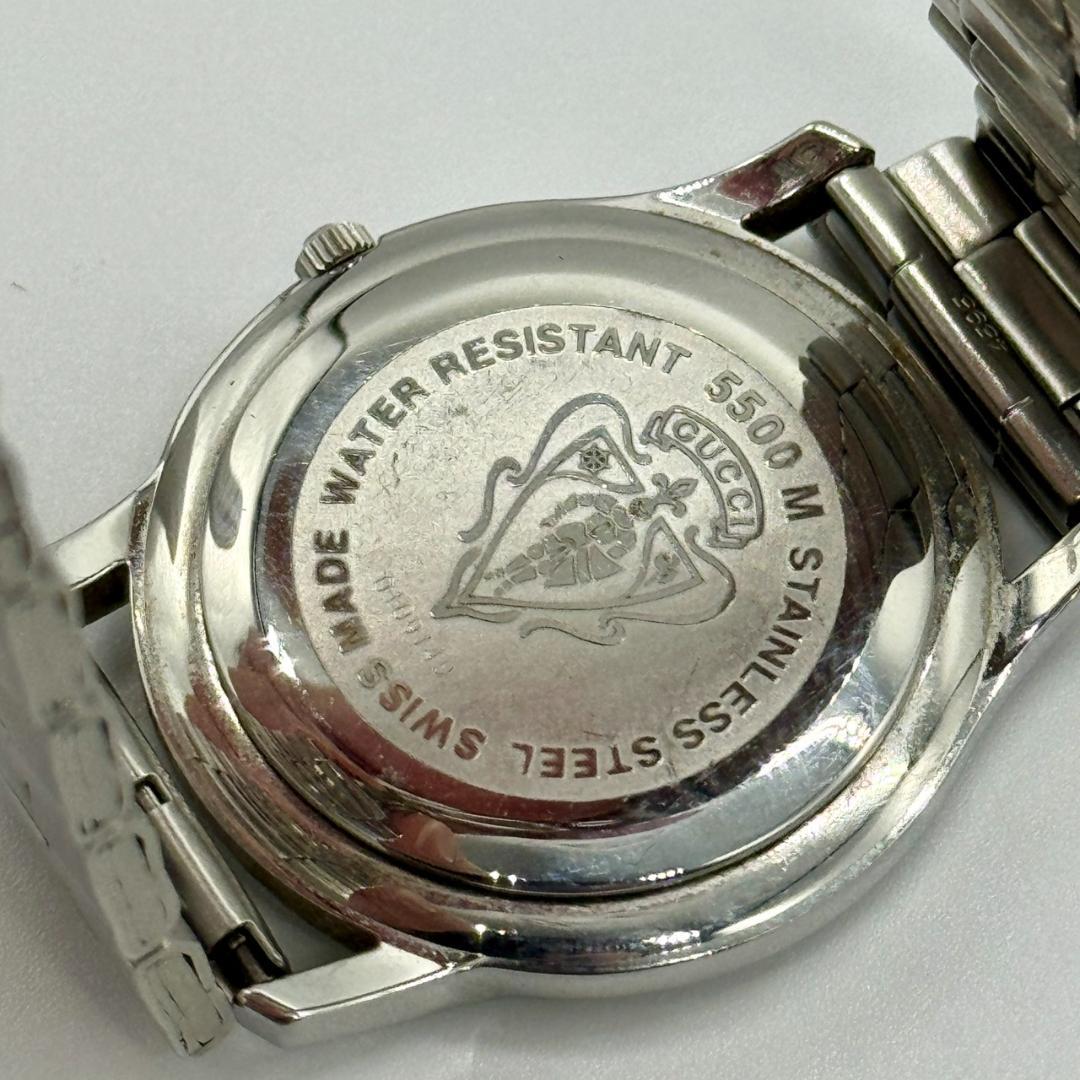 稼働品 GUCCI グッチ 腕時計 デイト シルバー文字盤 クォーツ ３針