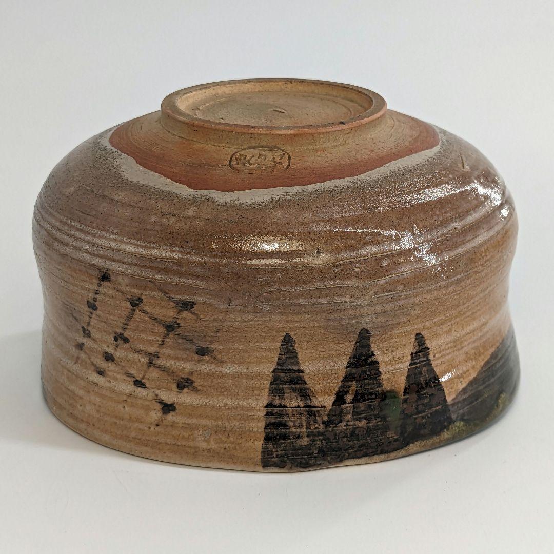 岡山県重要無形文化財 黒井一楽 虫明焼 茶盌 共箱 抹茶碗 抹茶茶碗